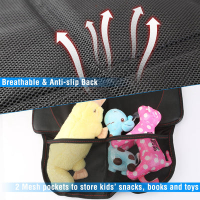 2 Packs Car Seat Protector Cushion Mat Pad With Thick Padding Protector For Child Baby Car Seat Mesh Pockets - 5 - CJ