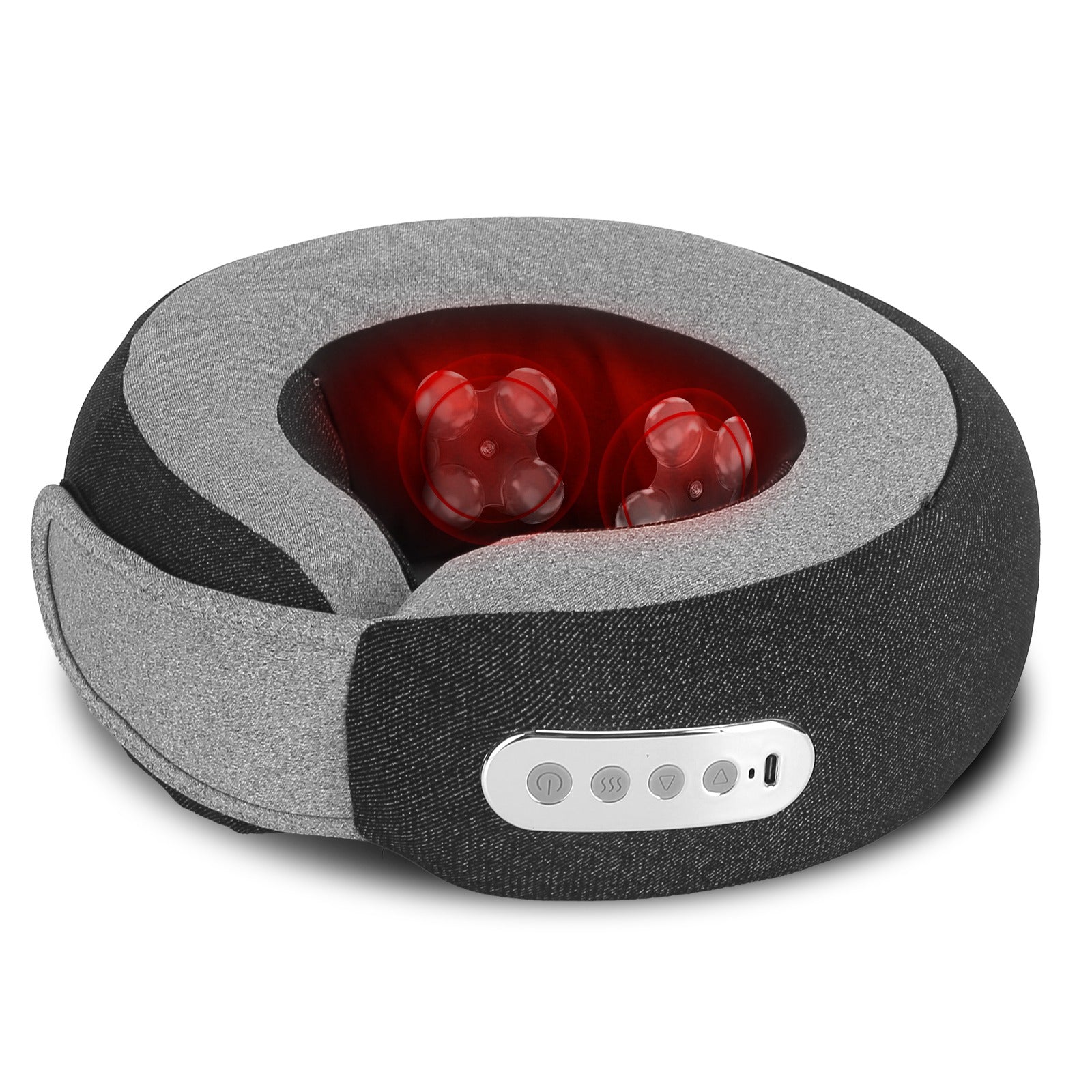 1Pc 2 In 1 Neck Massager Pillow With Heat Electric Memory Foam Travel Pillow Shiatsu Neck Massager With 3 Speeds Timer For Home Office Travel - 5 - CJ