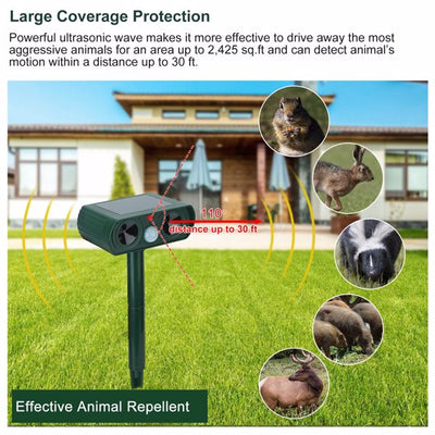 Ultrasonic Animal Repellent Solar Motion Sensor Repellent IPX4 Outdoor Waterproof Type, No Delivery On Weekends - 5 - CJ