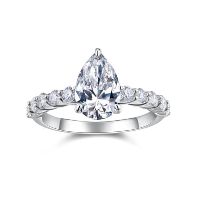 1Moonlight Water Drop - A Fashionable Diamond Jewelry Piece Set With Moissanite S925 Sterling Silver And Platinum Diamond Ring Prohibit TikTok sales - 5 - CJ