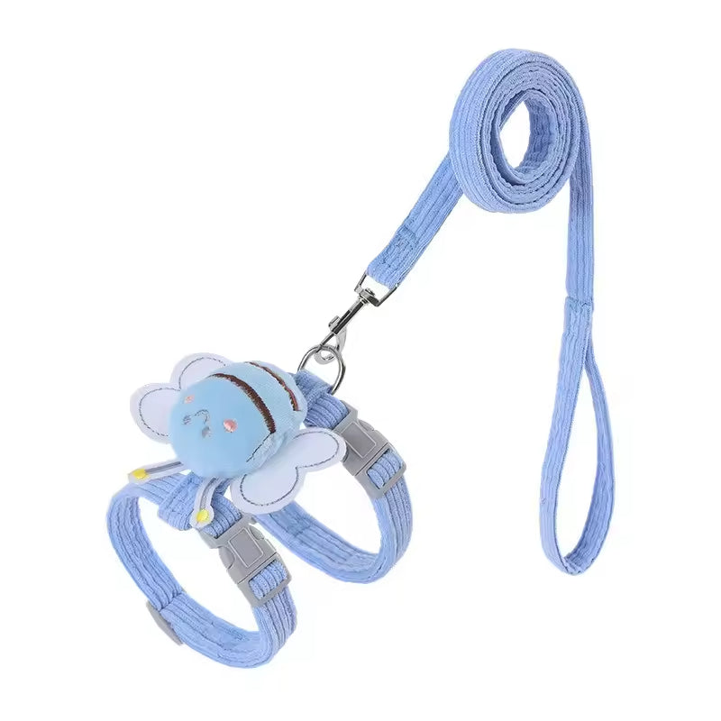 Kitten Harness Vest With Wing Decoration, Strap Set For Cats And Small Dogs, Adjustable Pet Cat Harness Accessories - 5 - CJ