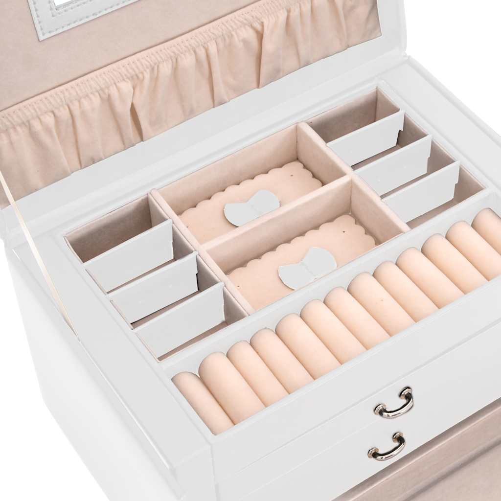 3 - Tier Jewelry Box with Mirror, Lockable - 5 - CJ