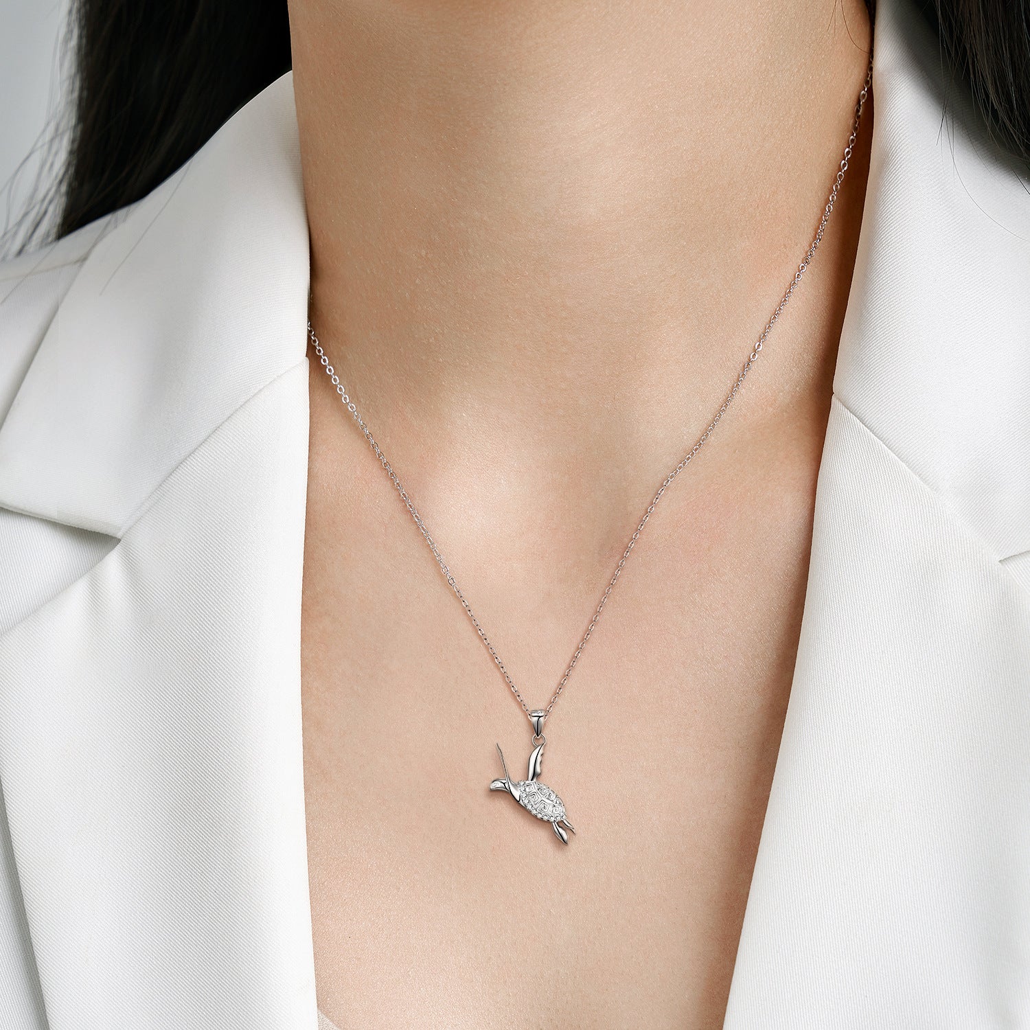 Turtle Necklace Women's Versatile Ins Style S925 Sterling Silver Sterling Silver Collar Chain Sweater Chain Jewelry - 4 - CJ