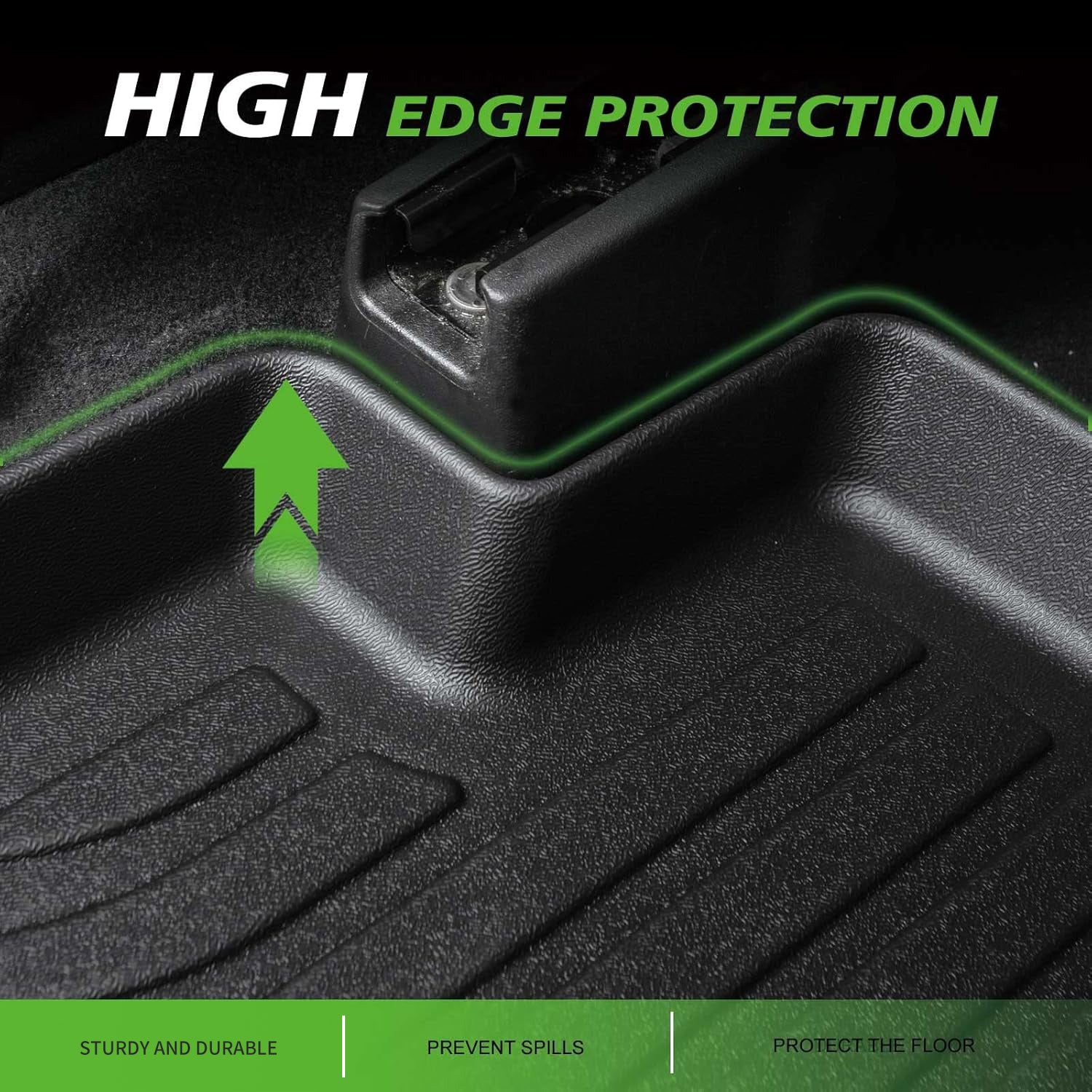 Floor Mats Fit For 2021 - 2025 VW Golf 8 All Weather Protection TPE Car Floor Liners, Fits 1st & 2nd Row Full Set VW Golf Custom Accessories, Black - 5 - CJ