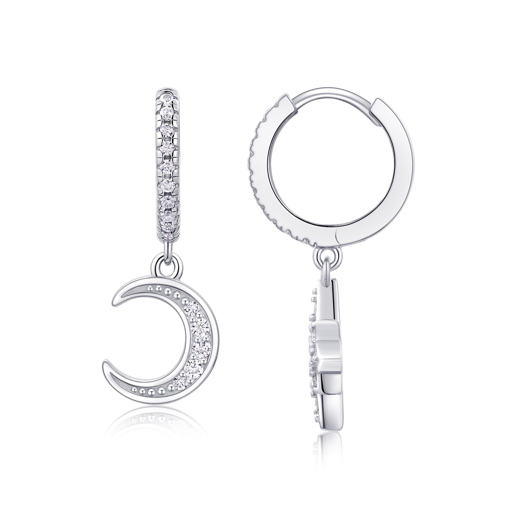 1Star And Moon Interdependent - Fashionable Earrings And Stud Jewelry Set With Moissanite S925 Sterling Silver And Platinum - plated Diamonds Prohibit TikTok sales - 5 - cjdropshipping
