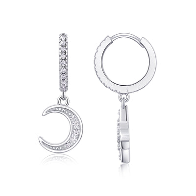 1Star And Moon Interdependent - Fashionable Earrings And Stud Jewelry Set With Moissanite S925 Sterling Silver And Platinum - plated Diamonds Prohibit TikTok sales - 5 - cjdropshipping