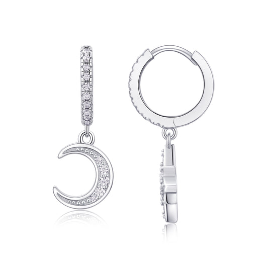 1Star And Moon Interdependent - Fashionable Earrings And Stud Jewelry Set With Moissanite S925 Sterling Silver And Platinum - plated Diamonds Prohibit TikTok sales - 5 - cjdropshipping