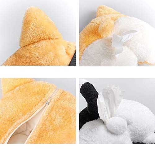 Tissue Box Cover Soft Adorable Corgi Butt Shaped Creative Storage Bag Hanging Pouch Tissue Box Wrapper For Car Home - 5 - CJ