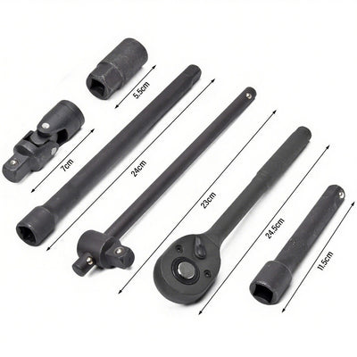 Heavy Duty 1&2 Ratchet Wrench Socket Set 8 - 32mm Metric Extension Bar Metal Case - 5 - cjdropshipping