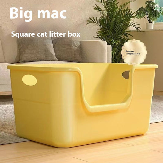 Oversized Splash - proof Cat Litter Box Oversized Open Semi - closed Cat Toilet - 0 - CJ