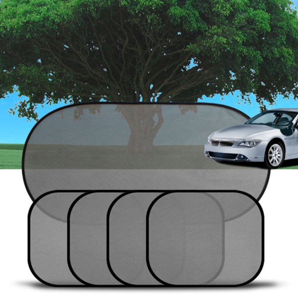 Side Window Sunshade Sock Screen Shade Pack Of 5 Block Sun Rays To Keep Car Interior Cool And Comfortable Elasticized Universal Fit Mesh Sun Shade For Car, Truck, SUV, Van - 5 - cjdropshipping