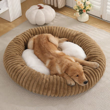 Round Soft And Comfortable Striped Plush Pet Mat - 0 - CJ