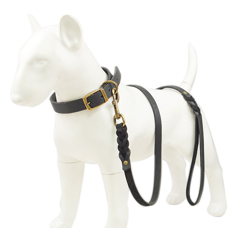 Genuine Leather Dog Leash With Anti - pull Design - 0 - CJ