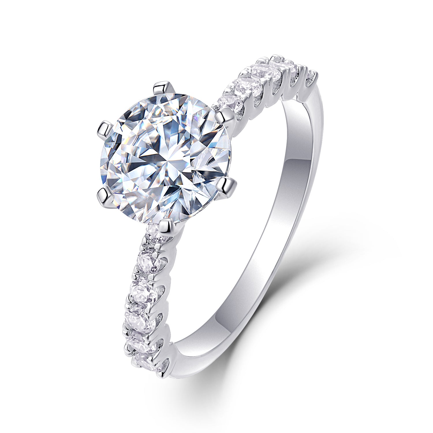 1Large Diamond Diamond Ring Luxury Fashion Set Moissanite Silver Ring Prohibit TikTok sales - 5 - CJ