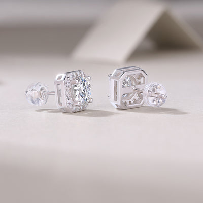 1Heart Rose Luxury Fashion Diamond Earrings Stud Set With Mosan Diamond Silver Ornaments Prohibit TikTok sales - 5 - CJ
