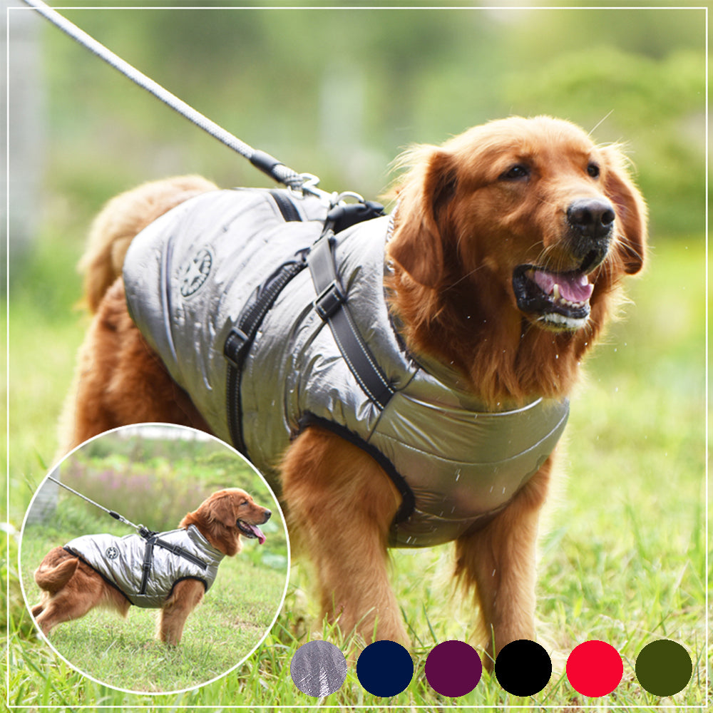 Waterproof Dog Clothes Winter Dog Coat With Harness Warm Pet Clothing Big Dog Jacket Chihuahua Labrador Coat Costume - 0 - CJ