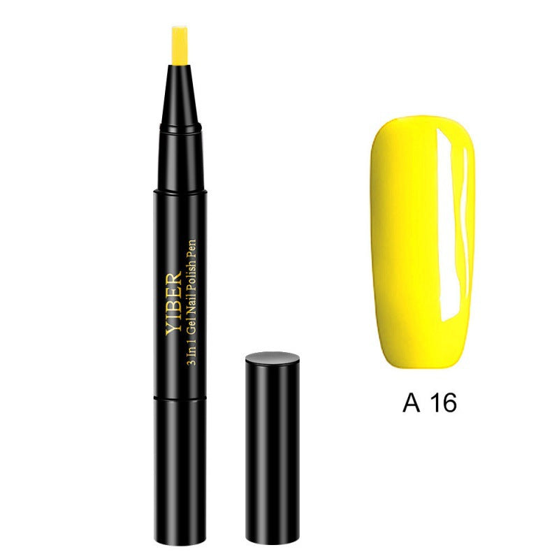 5pcs Nail Polish Pen 3 In 1 One Step Glue Pen Multicolor - 0 - CJ