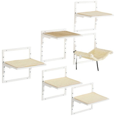 PawHut 6 - pc Modern Cat Wall Shelves For Indoor Cats, Height Adjustable Jumping Platforms - 5 - CJ
