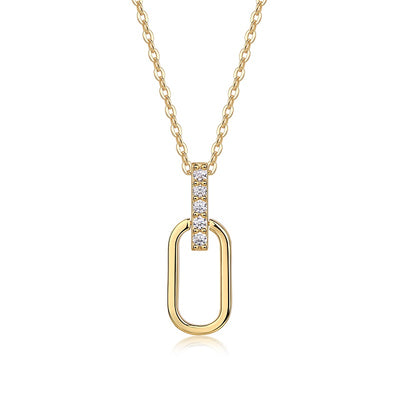 1Light And Shadow Geometry - A Fashionable And Trendy Diamond Jewelry Necklace Pendant Set With Moissanite S925 Sterling Silver And Gold Plating Prohibit TikTok sales - 5 - CJ