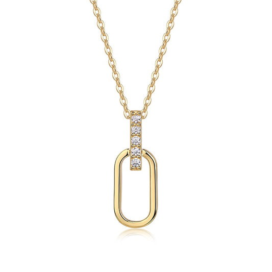 1Light And Shadow Geometry - A Fashionable And Trendy Diamond Jewelry Necklace Pendant Set With Moissanite S925 Sterling Silver And Gold Plating Prohibit TikTok sales - 5 - CJ