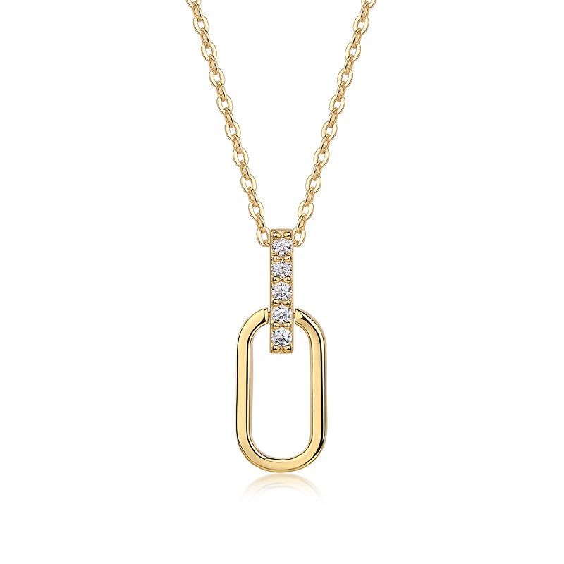 1Light And Shadow Geometry - A Fashionable And Trendy Diamond Jewelry Necklace Pendant Set With Moissanite S925 Sterling Silver And Gold Plating Prohibit TikTok sales - 5 - CJ