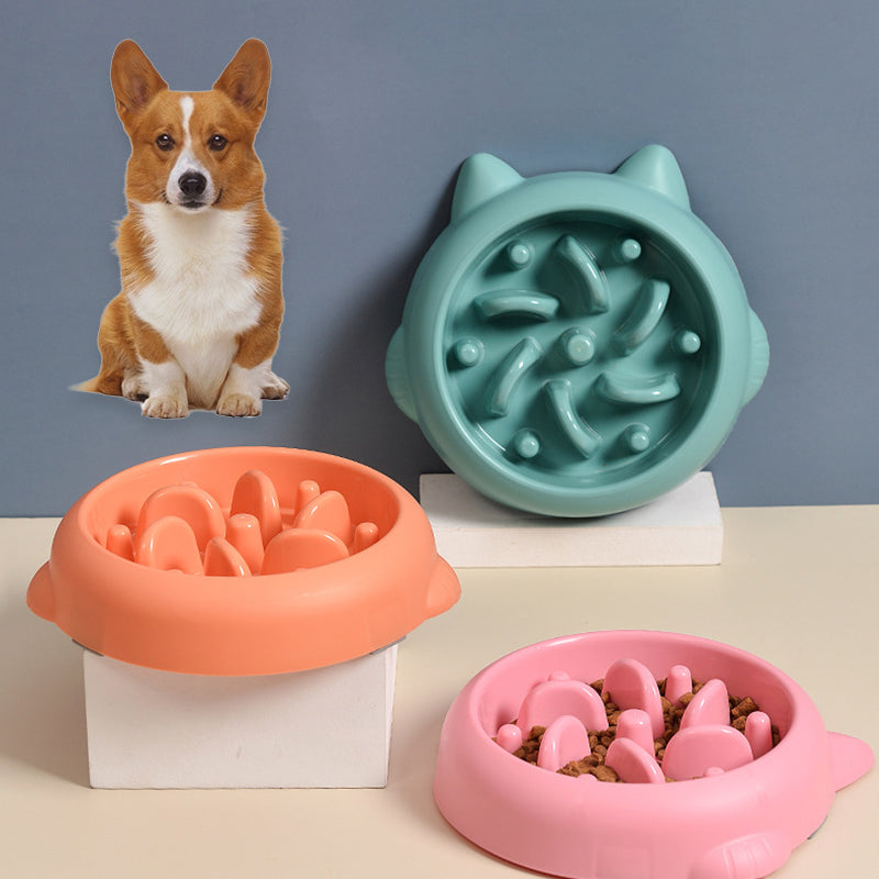 Pet Dog Cat Slow Feeder Bowls Anti Choking Slow Feeder Dish Bowl Home Dog Eating Plate Anti Gulping Bowl Supplies - 0 - CJ