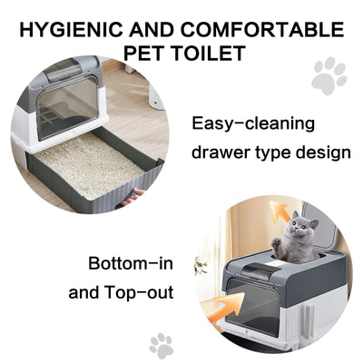 Super Large Capacity Cat Litter Box - Easy To Clean, Odorless, Leak Proof, Not Easy To Leak, Pull - out Design, Comfortable Toilet For Pets - 5 - CJ