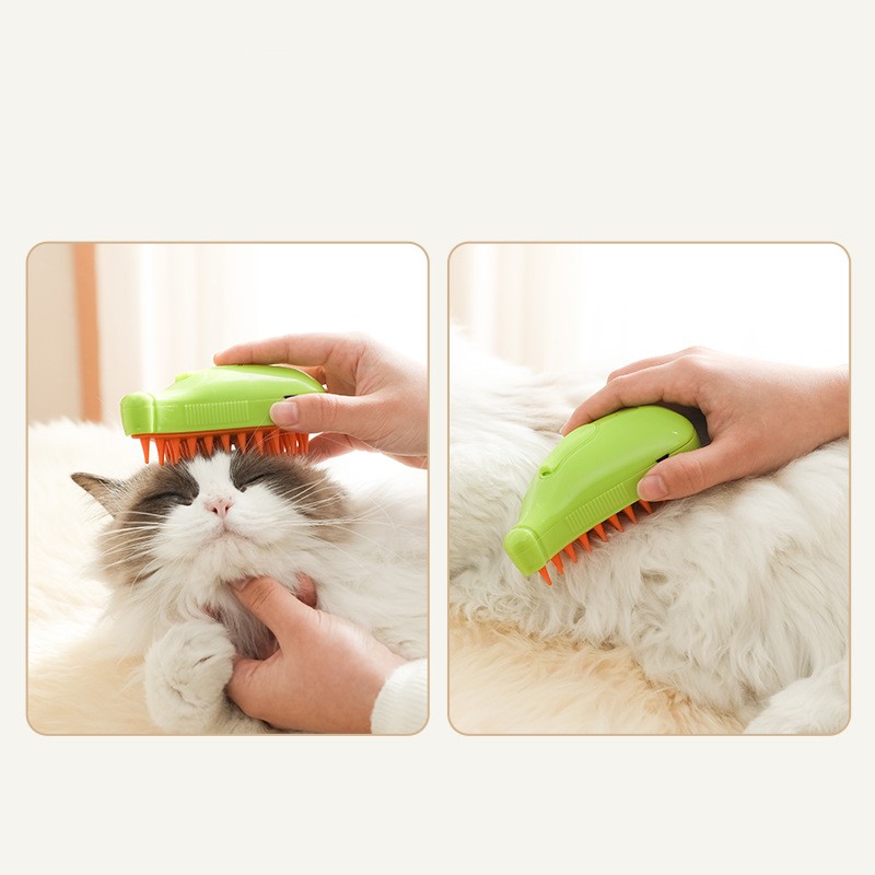 3 In 1 Pet Steam Brush Cat Dog Cleaning Steamy Spray Massage Beauty Comb Hair Removal Grooming Supplies Pets Accessories - 0 - CJ - Green 2pc - CJYD193374005EV