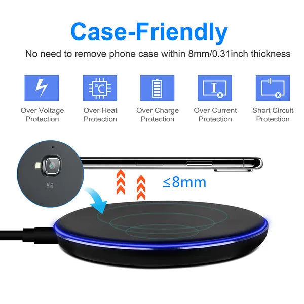 Wireless Charger Qi - Certified Ultra - Slim 5W Charging Pad For IPhone XS MAX/XR/XS/X/ 8/8 Plus - 5 - CJ