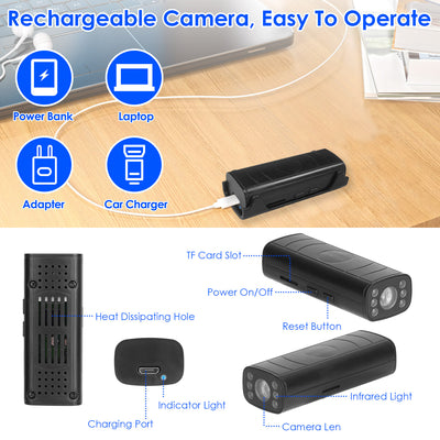 1Pc Wireless Camera Reverse Hitch Guide Camera Vehicle Backup Rechargeable Camera With Flexible Adhesive Base Night Vision For Car RVs Trailer Truck - 5 - cjdropshipping