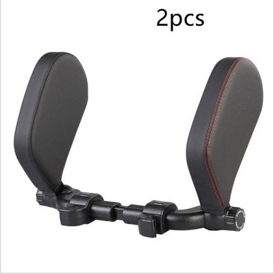 Car headrest pillow Sleep Adjustable Side Car Soft Travel Seat Headrest Auto Leather Support Neck Pillow Cushion car accessories - 0 - CJ - Black red Leather 2pcs - CJQCQCQC00615 - Black red Leather 2pcs