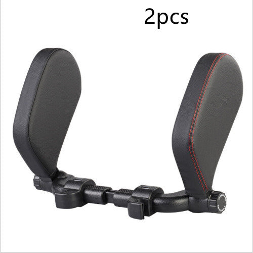 Car headrest pillow Sleep Adjustable Side Car Soft Travel Seat Headrest Auto Leather Support Neck Pillow Cushion car accessories - 0 - CJ - Black red Leather 2pcs - CJQCQCQC00615 - Black red Leather 2pcs