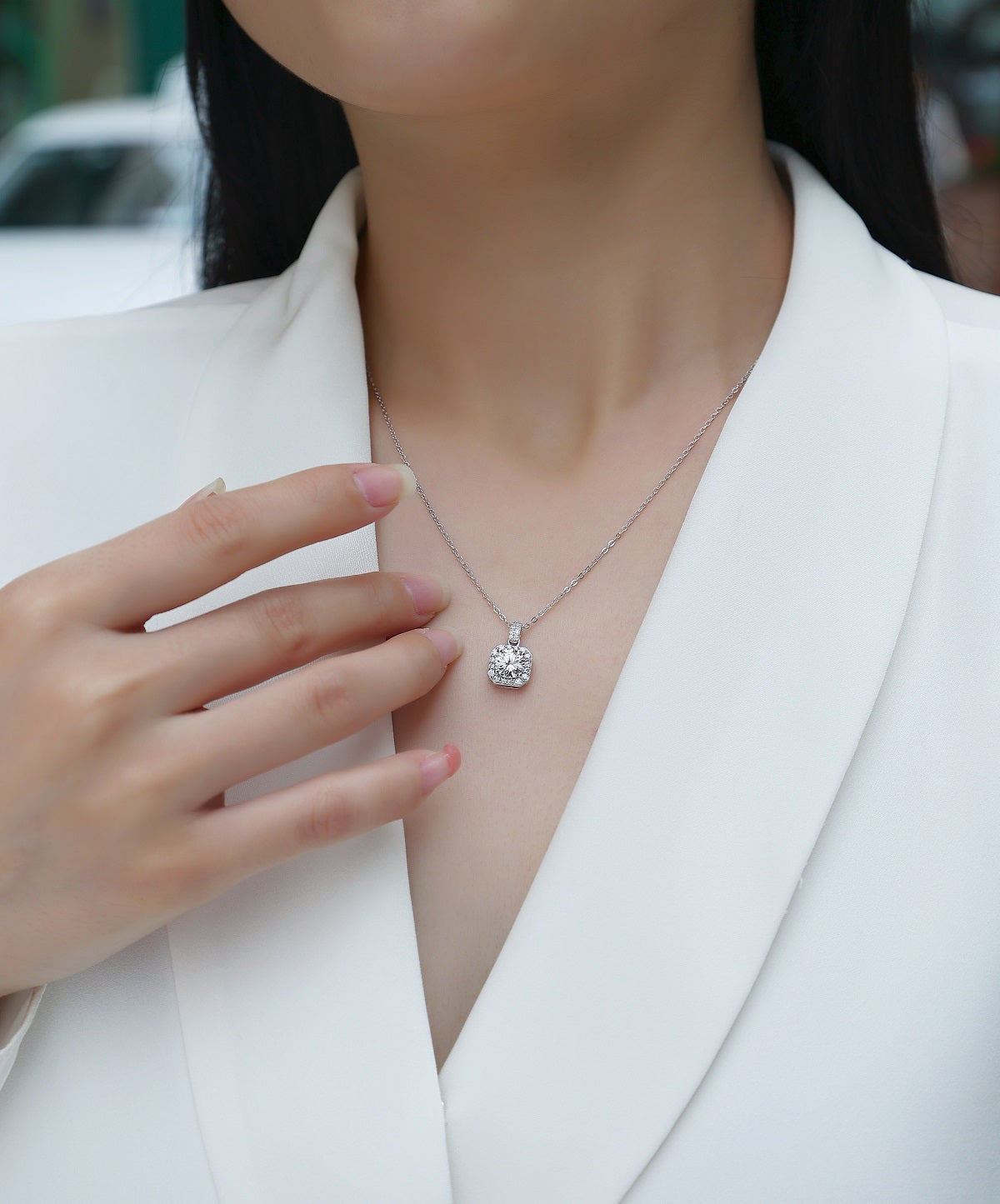 1Dawn Light - A Fashionable And Luxurious Diamond Jewelry Pendant Set With 1 - carat Moissanite S925 Sterling Silver And Platinum Plating Prohibit TikTok sales - 5 - cj