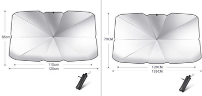 Foldable Car Windshield Sun Shade Umbrella UV Protection Heat Insulation Parasol Auto Front Window Cover Interior Protector Summer Gadgets - 0 - CJ - Coated silver - Set - CJQT123821511KP