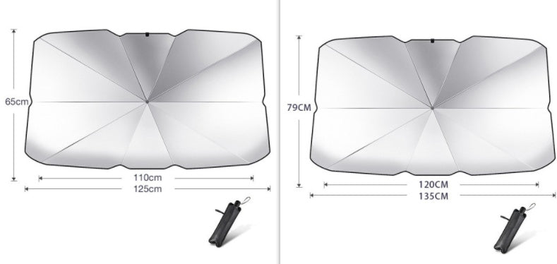 Foldable Car Windshield Sun Shade Umbrella UV Protection Heat Insulation Parasol Auto Front Window Cover Interior Protector Summer Gadgets - 0 - CJ - Coated silver - Set - CJQT123821511KP