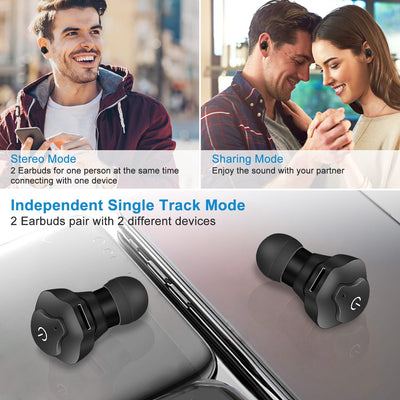 1 Pair True Wireless Earbuds CSR V4.2 In - ear Stereo Headsets IP44 Waterproof Apt - X TWS Headphones Noise Cancelling With Mic For Business Driving Walking - 5 - CJ