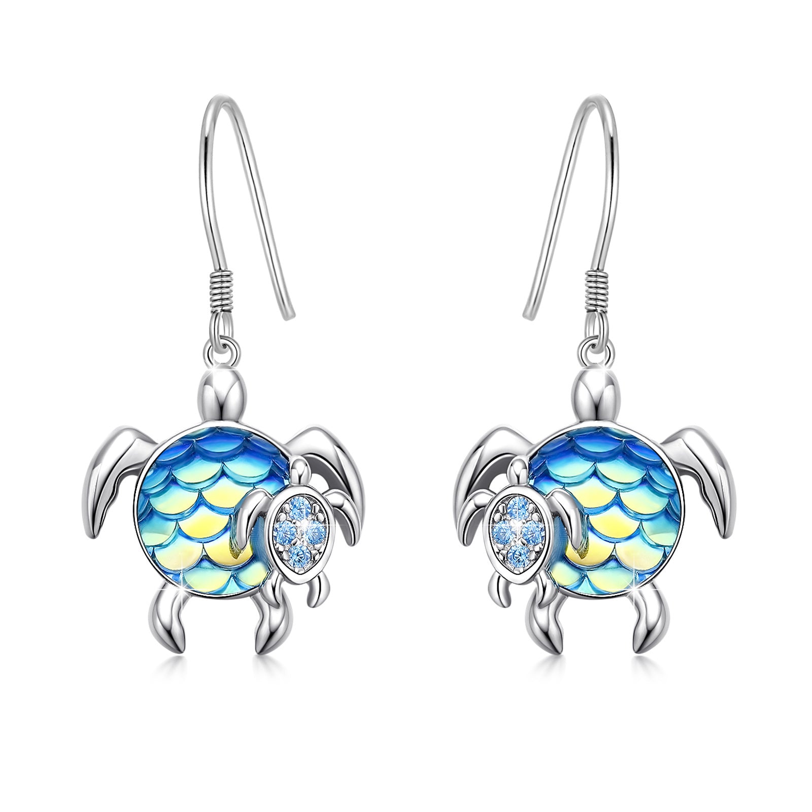 Turtle Earrings Sterling Silver Mom and New Dangle Mother and Daughter Tortoise