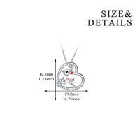 Sterling Silver Sika Deer Heart Zircon Necklace