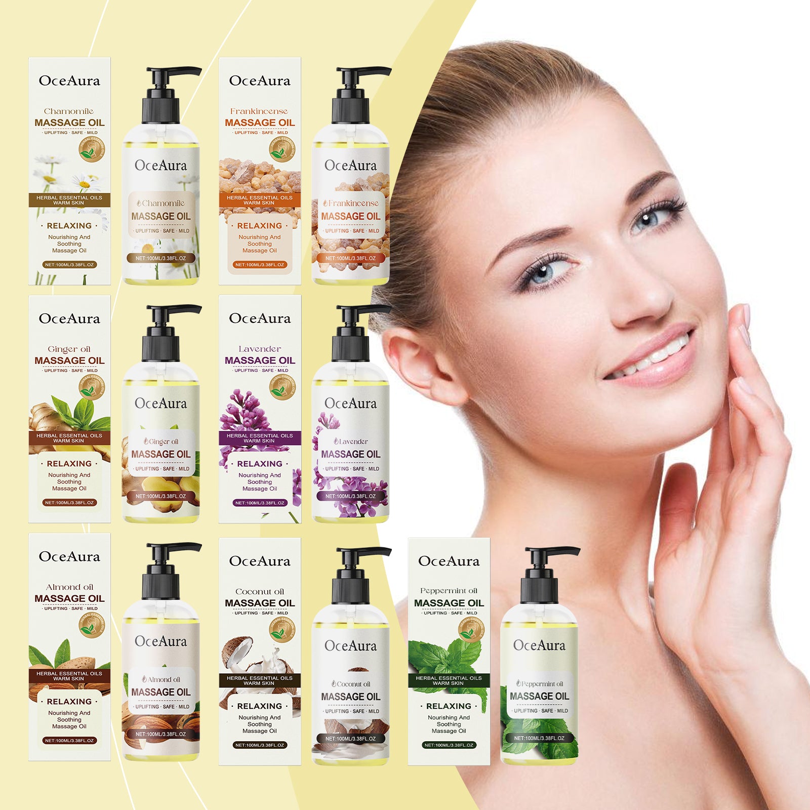 OceAura Almond Body Essential Oil Hydrating And Moisturizing Body Moisturizing Massage Essential Oil - 5 - CJ