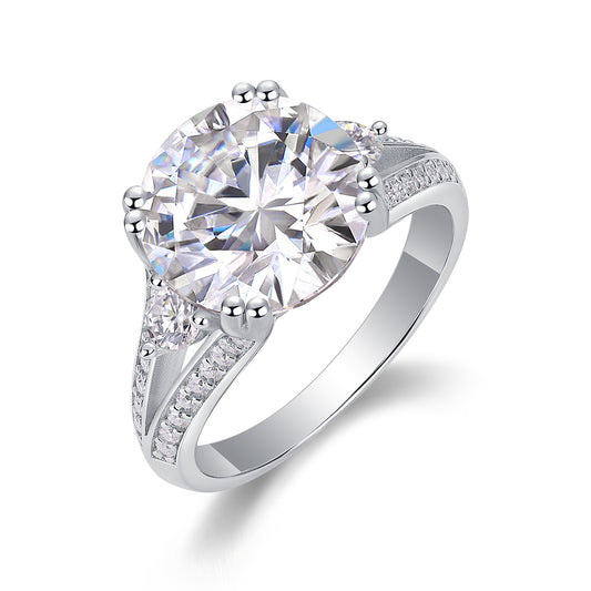 1Elegant Radiance - A Fashionable And Luxurious Jewelry Piece Set With 5 - carat Moissanite S925 Sterling Silver And Platinum - plated Diamond Prohibit TikTok sales - 5 - CJ