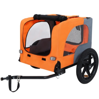 Utdoor Heavy Duty Collapsible Pet Bike Trailer With 16 - Inch All Terrain Wheels & Universal Hitch   Foldable Dog Cargo Carrier Cart For Bicycles - 5 - CJ
