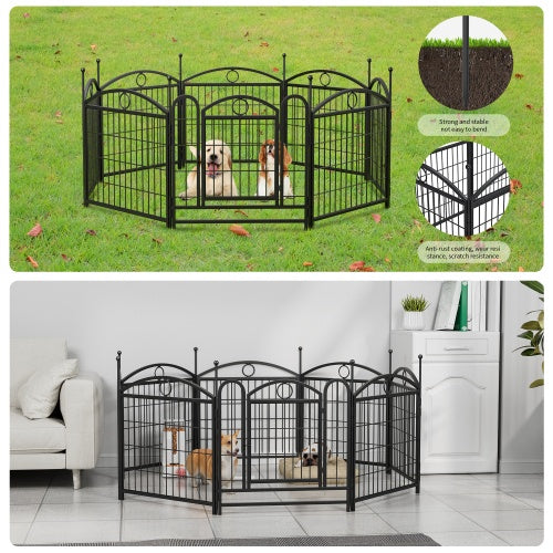 Dog Playpen Indoor 24 Inch 8 Panel Metal Dog Playpen - 5 - CJ