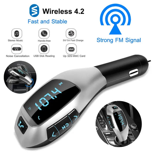 Car FM Wireless Transmitter USB Charge Hands - free Call MP3 Player - 5 - CJ