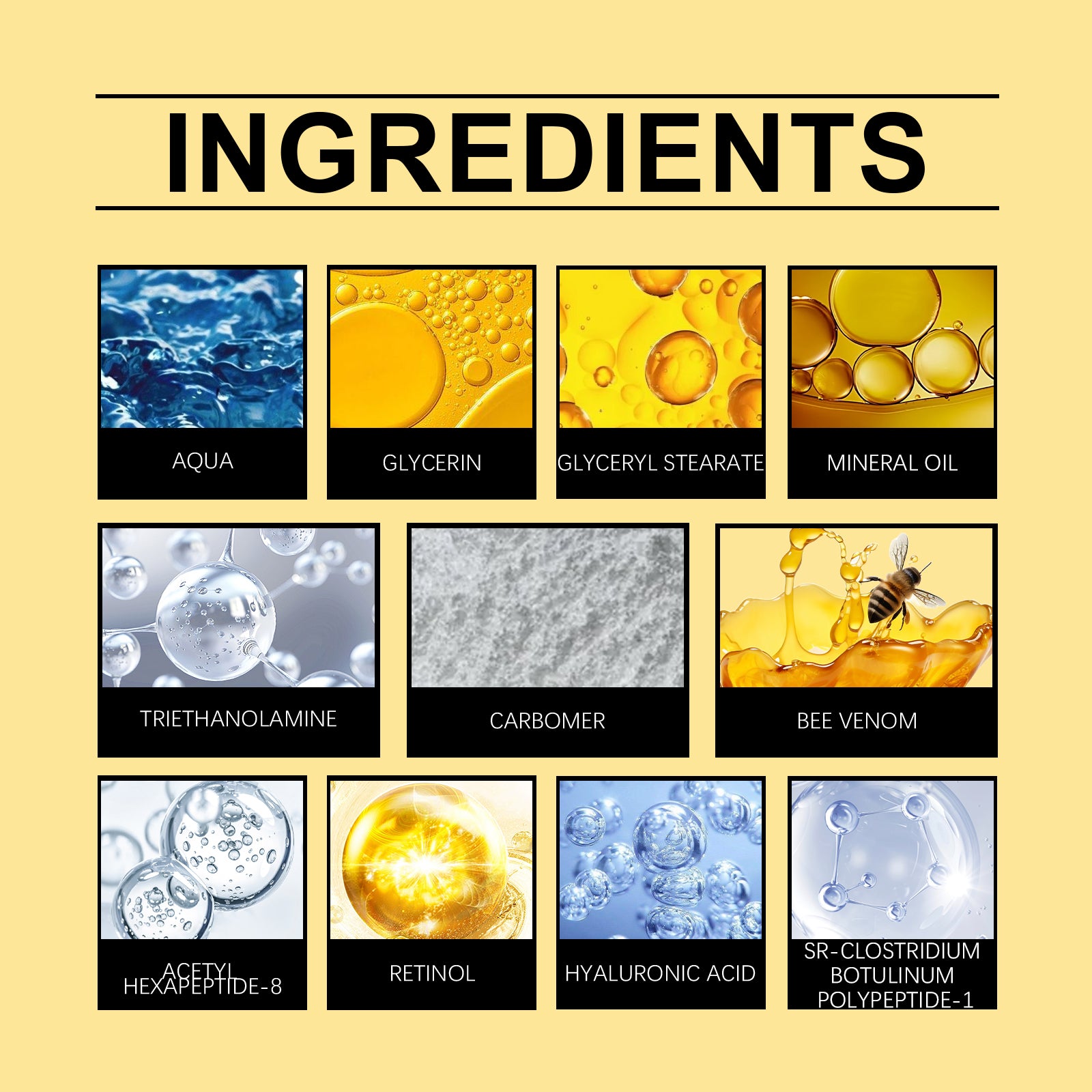 Wiyun Bee Venom Skin Care Cream, Gentle Nourishing Care Facial Skin Moisturizing Hydrating Tender Skin Care Cream - 5 - CJ
