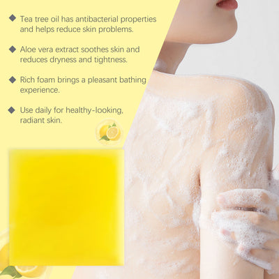 OceAura Lemon Herbal Vitamin C Soap Cleanser Body Skin Bath Mild Clean Refreshing Oil Control Skincare Soap - 5 - CJ