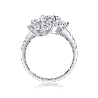 1Petal Morning Dew - A Fashionable Diamond Jewelry Piece Set With 1 - carat Moissanite S925 Sterling Silver And Platinum Diamond Ring Prohibit TikTok sales - 5 - CJ