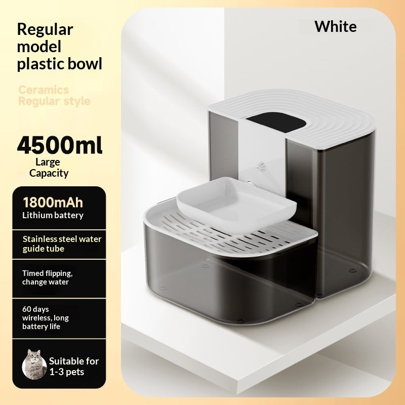 Thermostatically Controlled Plug - Free Pet Water Fountain With Automatic Tilting Feature Flowing Water - 0 - CJ