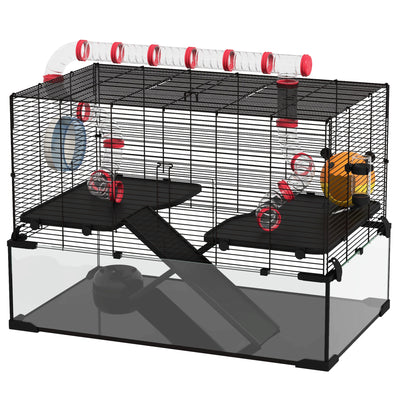 31" Hamster Cage with Tube and Tunnel, Deep Glass Bottom - 5 - CJ