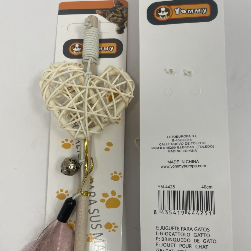 Wooden Rods And Rattan Balls Tease Cat Sticks