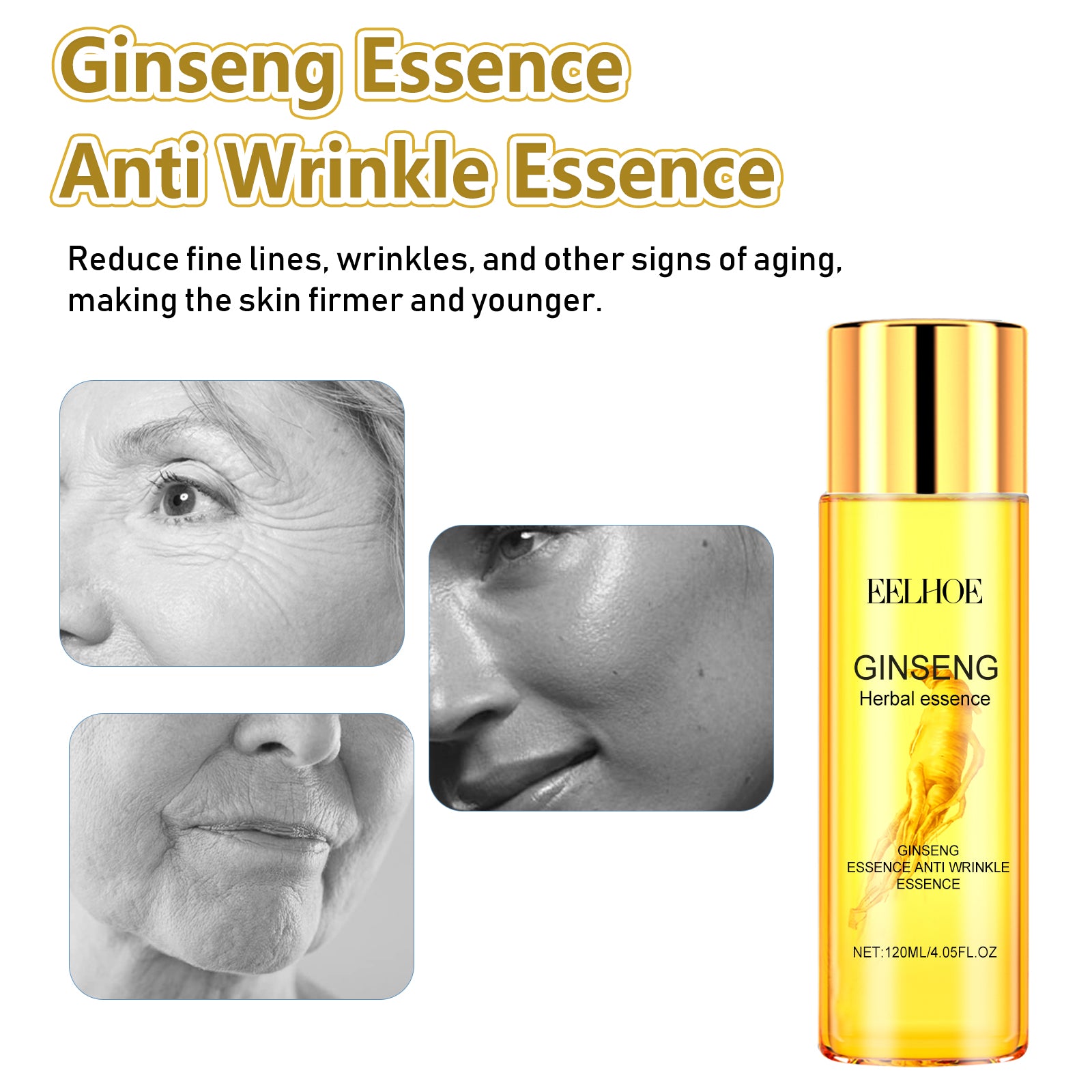 EELHOE Ginseng Essence Anti Wrinkle Essence, Wrinkles Firming Facial Skin Smooth And Tender And Elastic - 5 - CJ